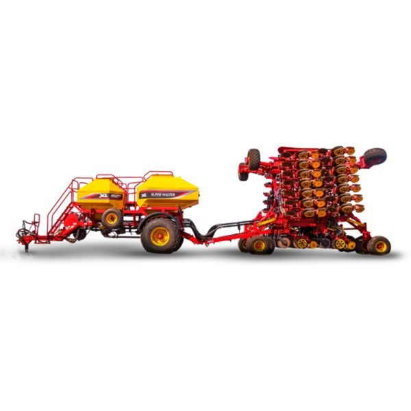 Sembradora neumática air drill W1770 Serie V Super Walter – tolva de aire XL y barra de siembra en posición de traslado