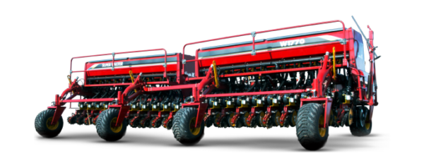 Sembradora de grano fino W1770 Serie IV Super Walter – conjunto doble con bastidor rojo y discos de siembra air drill