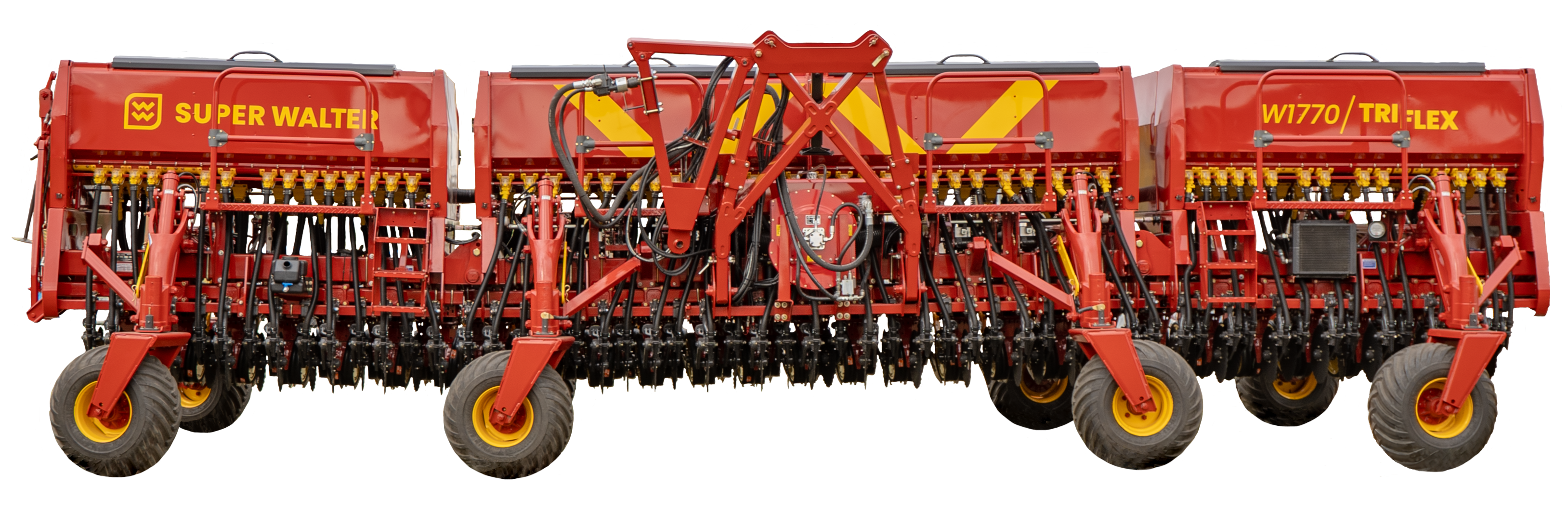 Sembradora de grano fino W1770 Triflex Super Walter – conjunto triple articulado con sistema plegable y discos air drill